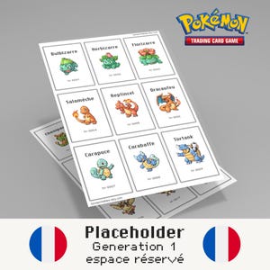 Könnte beinhalten: Ein Stapel Pokémon-Sammelkarten mit Charakteren der 1. Generation. Jede Karte hat eine einzigartige Illustration und Nummer. Das Pokémon Trading Card Game-Logo ist sichtbar. Die Karten befinden sich auf weißem Hintergrund.