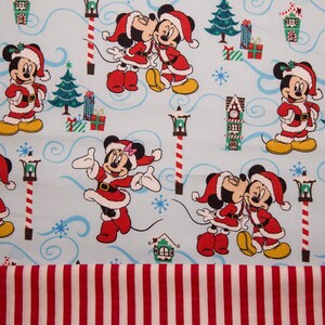 DISNEY Mickey Minnie Santa CHRISTMAS Sun Jumper Custom Size NEW Fabric!