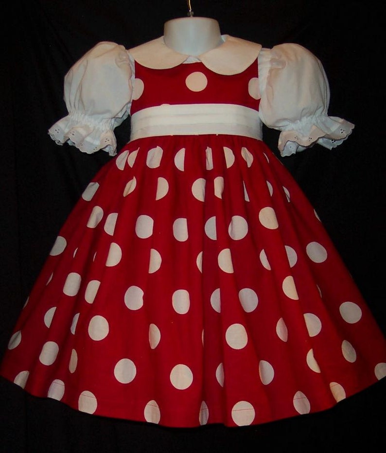 Red White Dot Jumper Dress Custom Size Etsy