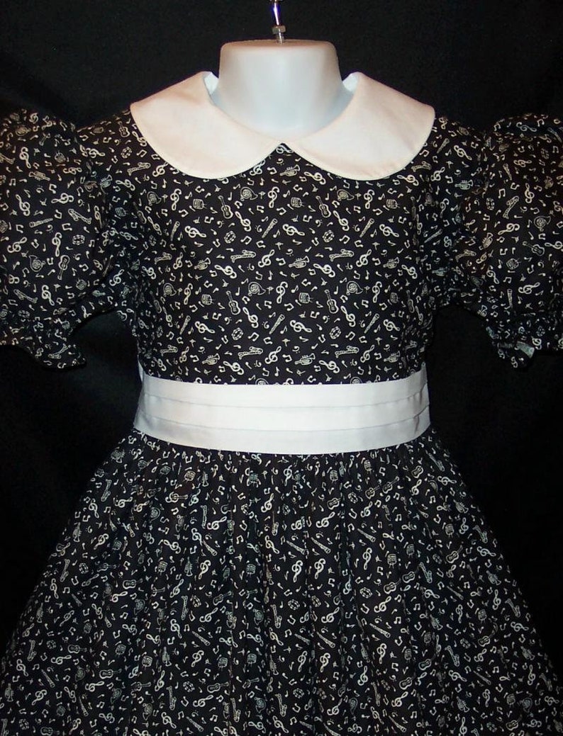 Gorgeous Black Music Notes Recital Dress Custom Girls Size