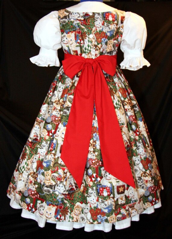 Adorable Christmas Kittens Cats Dress Custom Size