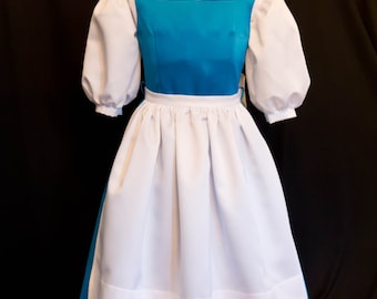 BELLE Provincial Village Costume Blue Deluxe CHILD Size w/Bow MOM2RTK