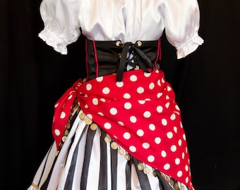 Girl's DELUXE PIRATE Costume Custom Size