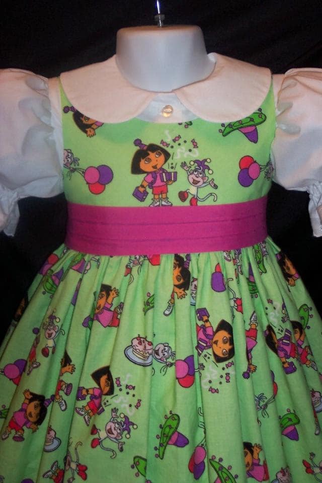 open lace back dress Dora the Explorer tutu set- Dora the Explorer outfit-Dora the Explorer main image 1