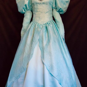 DELUXE Little Mermaid Ariel AQUA Gown Costume ADULT Custom Size Cosplay ...