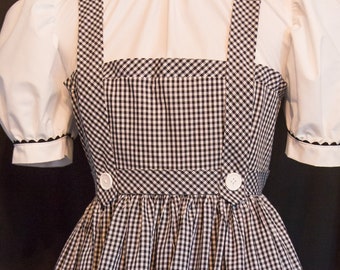 DOROTHY Costume AUTHENTIC Reproduction Black and White Dress OZ