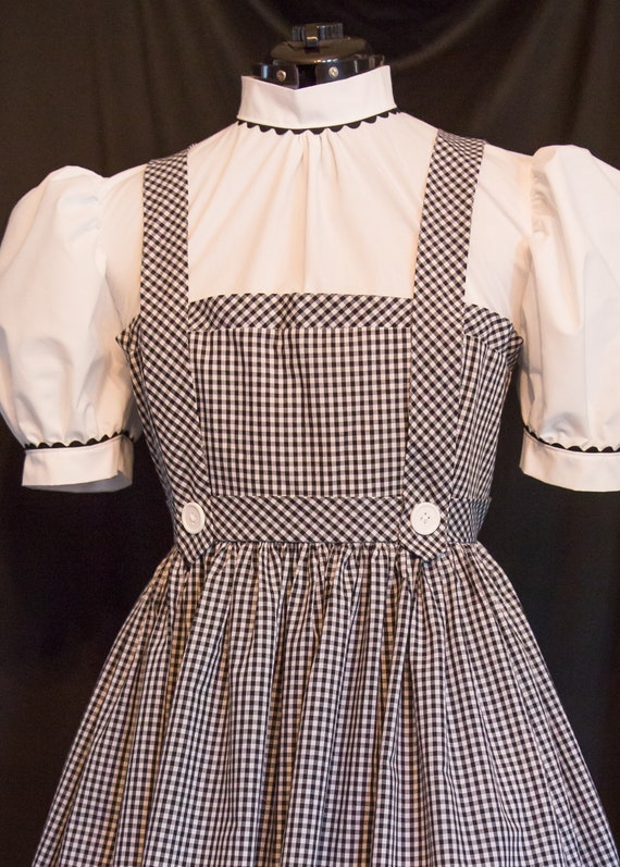 DOROTHY Costume AUTHENTIC Reproduction Black and White Dress OZ