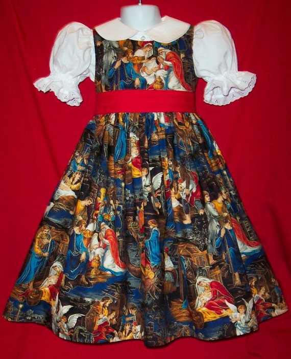 NATIVITY Christmas Jumper Dress Custom Size Etsy