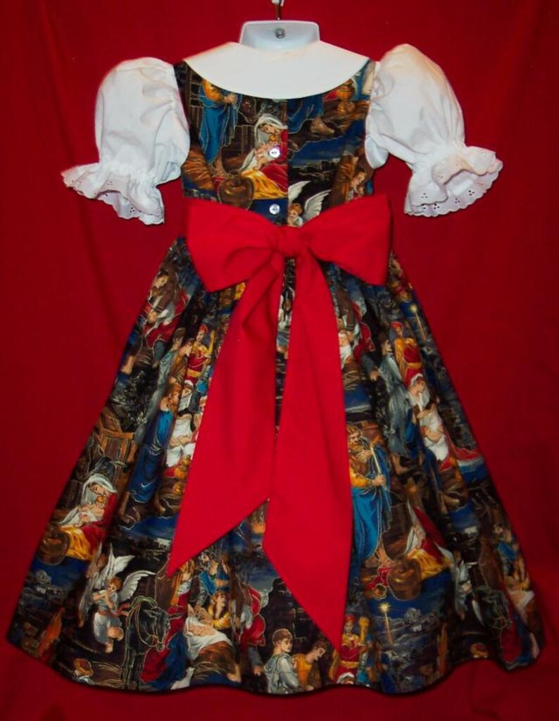 NATIVITY Christmas Jumper Dress Custom Size Etsy