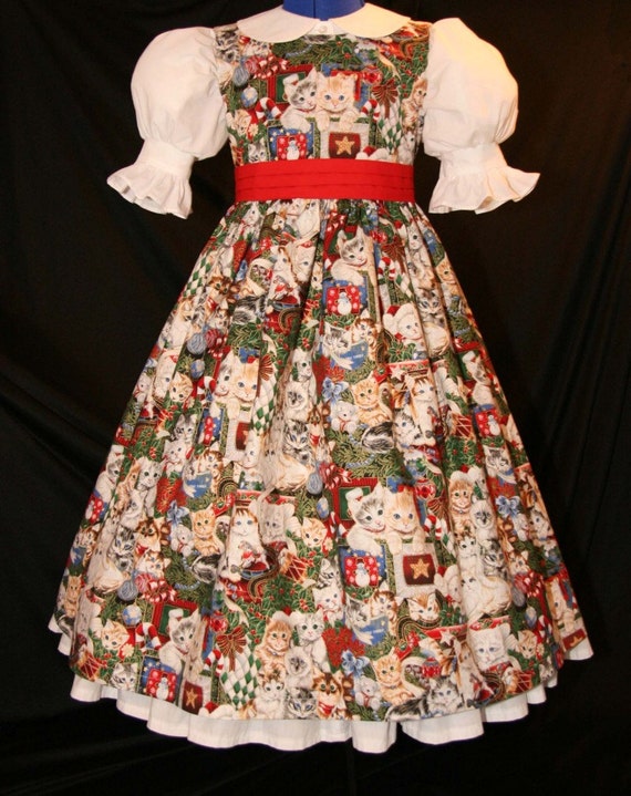 Adorable Christmas Kittens Cats Dress Custom Size
