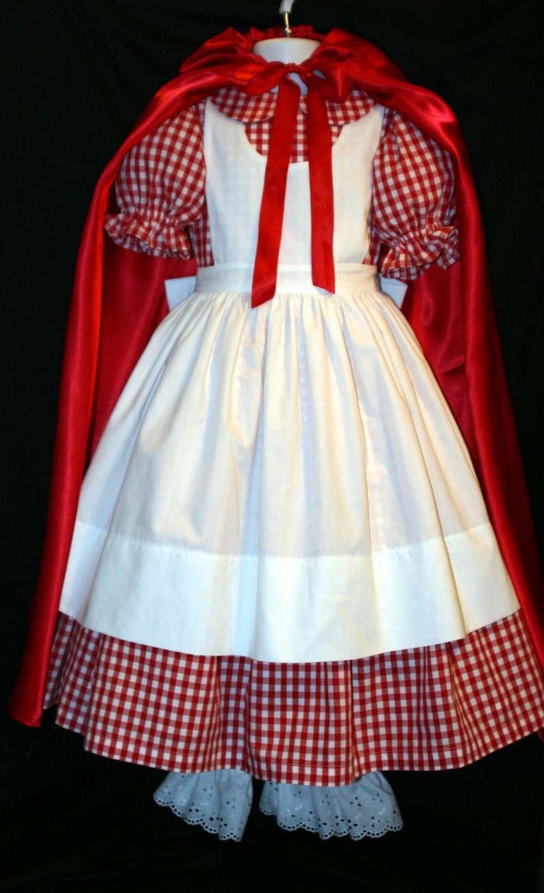 Little RED RIDING HOOD Dress/costume Set Custom Child Size Etsy