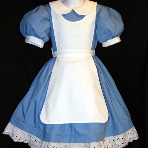 ALICE In WONDERLAND Child Costume New Pinafore CUSTOM