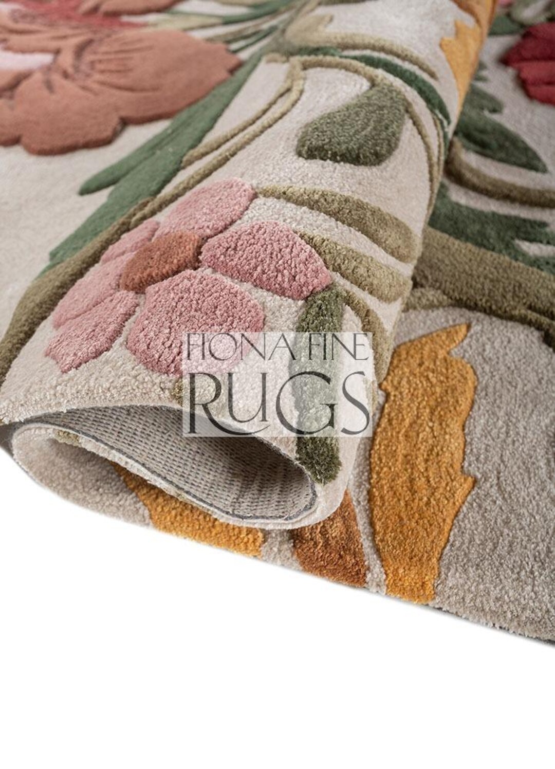 Tufted Wool Floral Rug Vintage Botanical Carpet - Etsy