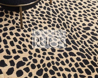 Tappeto con stampa ghepardo tufted, moderno, stampa animalier, pelo tagliato