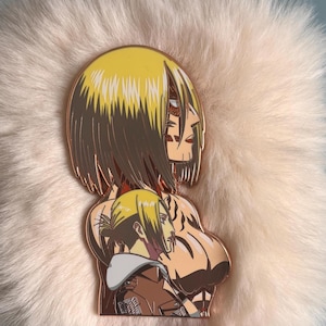 Annie Leonhart Enamel Pin 3-Inch with Female Titan | Attack on Titan Collectible | Shingeki No Kyojin Anime | Screen Printed Exclusive Pin