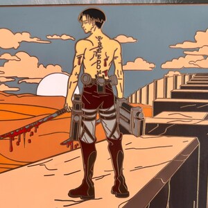 Levi Ackerman Enamel Pin 4-Inch | Attack on Titan Anime Collectible | Exclusive Shingeki No Kyojin Merch | Large Anime Pin for Fans