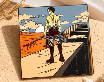 Pin esmaltado de Levi Ackerman (10 cm) / Coleccionable de Ataque a los Titanes