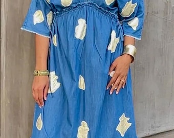 white dress bubble Carolyn Linen Maxi - Size:39 (4'6