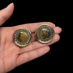 Lira Coin Earrings, Earrings, Lira Coin, Jewelry, Lira, 18K Gold, Gold Earrings, Gold, Italian Jewelry, Italian Lira Coin, Italian Fashion