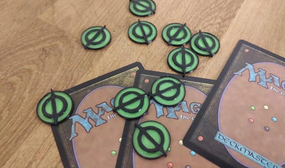 MTG Poison Counter Token, 3D Printer-Ready Support-Free, for Single or Multi-Filament Printing Magic The Gathering Board Game Accessory