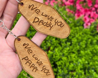 Dad Keychain, Child's Handwritten Gift, Fathers Day Gift, Fathers Day Keychain, Engraved Dad Gift, Personalized Father's day gift