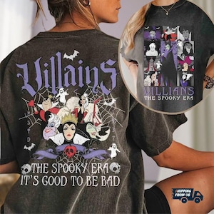 Disney Villains Spooky Era Comfort colors Shirt, Evil Queen, Maleficent, Cruella De Vil Tee, Witches Shirt, Disneyland Halloween Tee