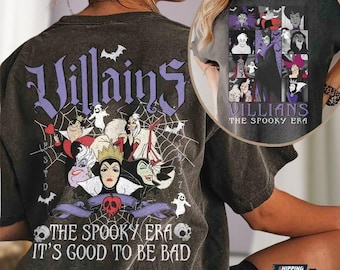 Maglietta Disney Villains Spooky Era Comfort Colors, Maglietta Regina Cattiva, Malefica, Crudelia De Mon, Maglietta Streghe, Maglietta Disneyland Halloween