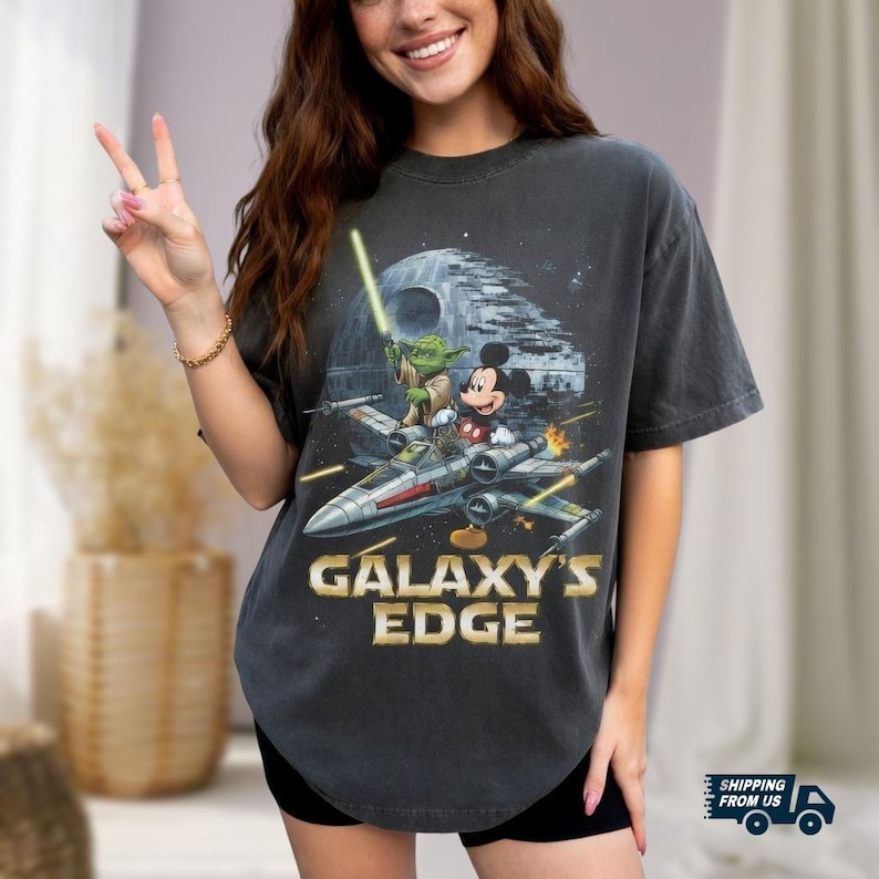 Baby Yoda Mickey Mouse Comfort Colors Shirt, Vintage Disney Star Wars Shirt, Retro Galaxy's Edge T-Shirt, Mickey Jedi Star Wars Tee