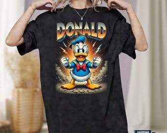 Vintage Donald Duck Comfort Colors Shirt, Disney Donald Street Shirt, Retro Zeichentrickfiguren T-Shirt, Disneyworld 2026 Unisex T-Shirt