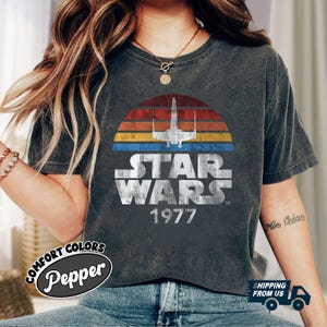 Vintage Star Wars Comfort Colors Shirt, Disney Star Wars 1977 Shirt, Space Ship Retro Tee, Darth Vader Tee, Disneyland Trip Unisex Tee