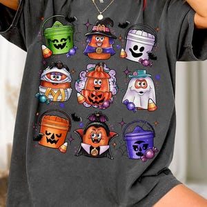 Spooky Nuggets Comfort Colors Shirt, Halloween Nuggets Meal Bucket T-Shirt, Retro Funny Halloween Tee, Scary Chicken Nugget Shirt