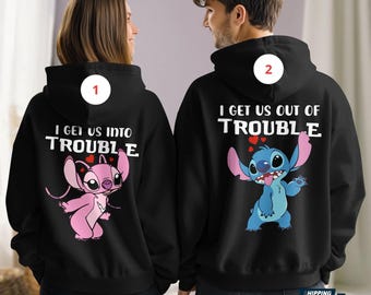 Stitch And Angel Valentine Couple Hoodies, Forever Sweethearts Shirt, Disney Couple Shirt, Matching Disney Tee, Valentine's Day Gift