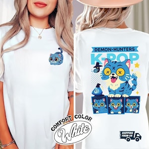 Demon Hunter Tiger Comfort Colors 2-Side Shirt, Derpy the Tiger And Bird Demon Hunter Tiger Tee, Kpop Saja Boys Shirt, Korea Love Merch