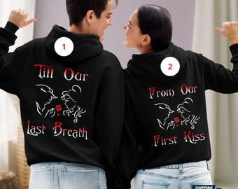 Belle And The Beast Hoodie, Beast And Beauty Couple Hoodies, From Our First Kiss Till Our Last Breath Matching Hoodie, Couple Gifts