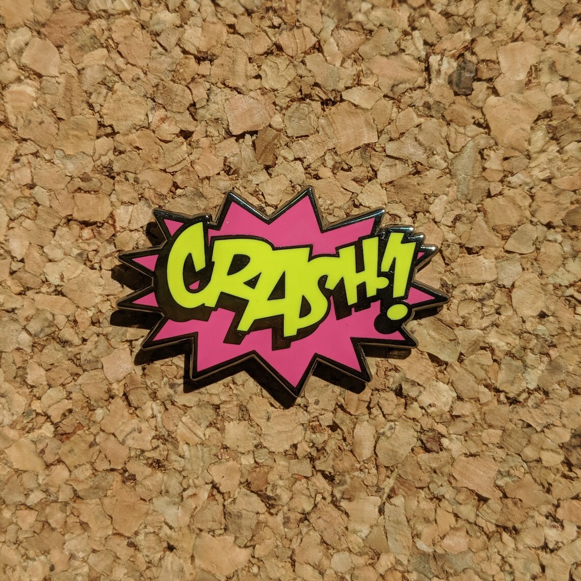 Onomatopoeia Crash Hard Enamel Pin Etsy