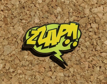 Onomatopoeia Zzap Hard Enamel Pin