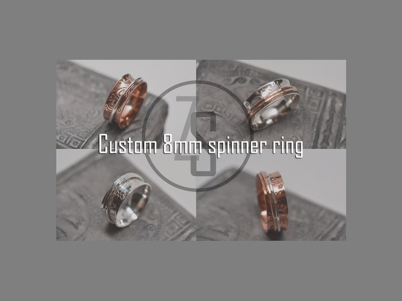 Custom 8mm width spinner ring
