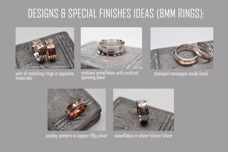Custom 8mm width spinner ring