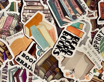 Bücherliebe Sticker, Überraschung/Mystery/zufällige Buchliebhaber Themed Sticker Pack, Weihnachtsgeschenk/BookTok/Stocking Stuffer/Kindle/Laptop/Für Sie/Lesen