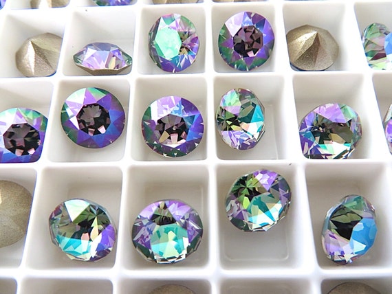 6 Violet 1088 Swarovski Crystal Chaton Stone SS39 Foiled 8MM