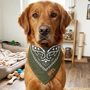 Personalized Embroidered Bandana ,Custom Cowgirl Western handkerchief, Paisley Design Scarf, Bachelorette Party Bandana, Cat Dog Bandanas