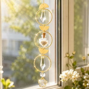 Pet Hair Keepsake Suncatcher, Memorial Window Charm with Replaceable Vial, Dog Cat Remembrance Gift, Pet Loss Keepsake