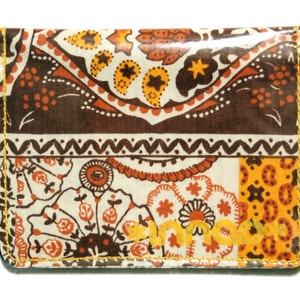 Braun Gelb Retro Western Paisley Geldbörse aus Baumwolle/Vinyl
