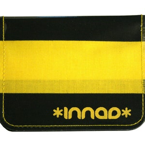 Black Yellow Large Stripe Cotton / Vinyl Wallet image 1