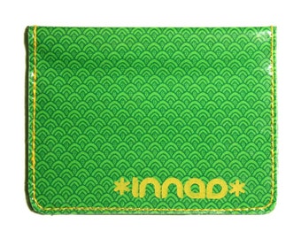 Kelly Green Fish Scale Scallop Cotton / Vinyl Wallet