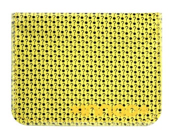 Yellow Black Question Mark Cotton / Vinyl Wallet
