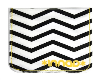 Black White Zig Zag Cotton / Vinyl Wallet