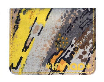 Yellow Gray Orange Brush Stroke Retro Cotton / Vinyl Wallet