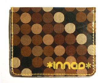 Brown Striped Polka Cotton / Vinyl Wallet