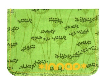 Chartreuse Forest Green Queen Anne's Lace Cotton / Vinyl Wallet